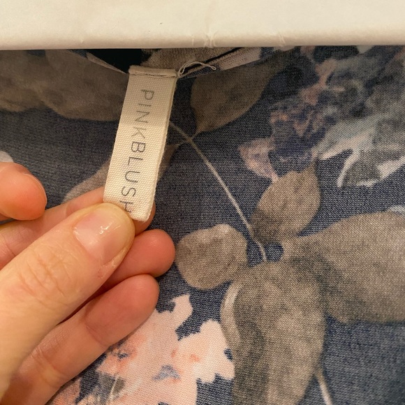 Pinkblush Maternity Blue Floral Wrap Maxi Dress Small - Picture 4 of 7